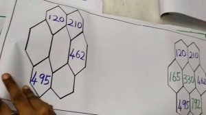 Hexagonal shapes from Pascal's triangle...7th std... Teaching aid in  தமிழ்... 🙂