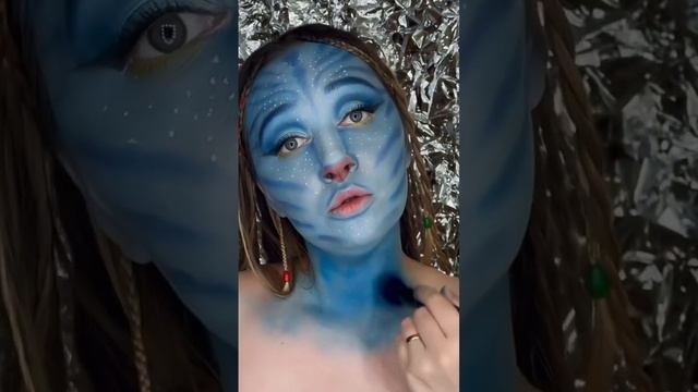 Смыть всё это было не легко? #avatarmakeup #avatar #pandora #makeup #макияж #грим #аватар