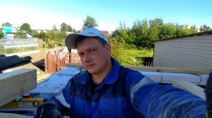 Строю гараж своими руками.Часть 2.Делаю односкатную крышу на гараже.