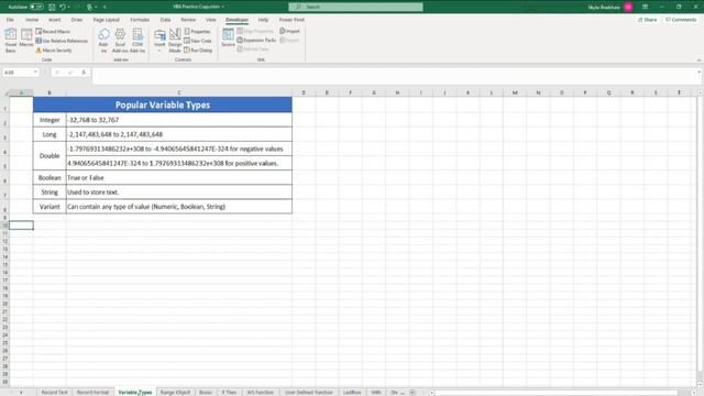 Excel VBA Variables and Data Types: Declare and Initialize variables in Excel VBA #vba #excel