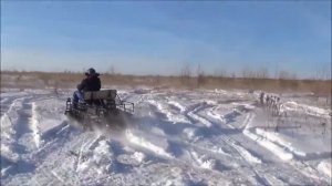 Самодельный вездеход, танкетка. Гусеницы буран МД. Двигатель lifan 17, реверс редуктор.