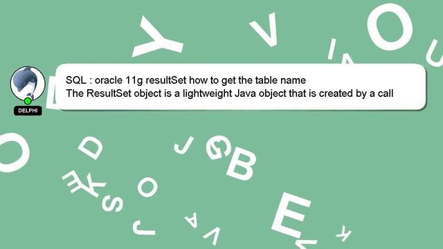 SQL : oracle 11g resultSet how to get the table name смотреть онлайн