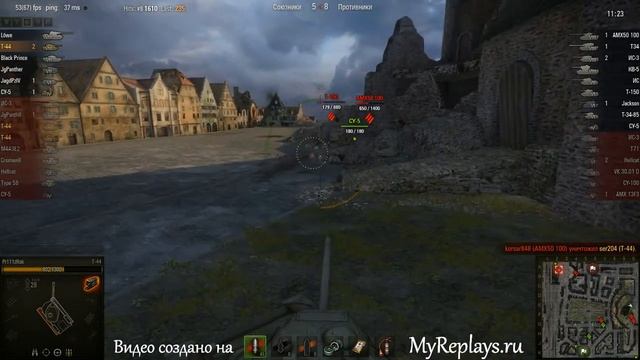 WOT: Химмельсдорф - Т-44 - 5 фрагов - смотреть онлайн