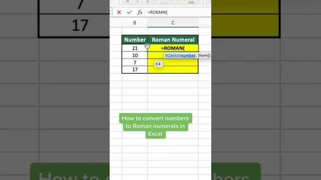 How to Convert Numbers to Roman Numerals in Excel! #excel #microsoftexcel смотреть онлайн
