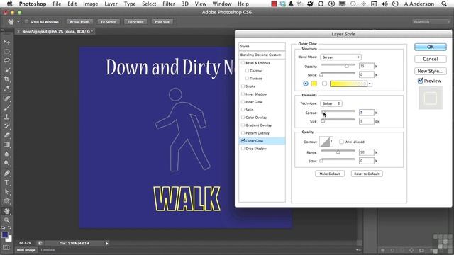 11 04 Simple Neon With Layer Styles