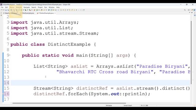 stream API in java 8 || distinct() ||  forEach() || java 8 features || java 8 streams ||