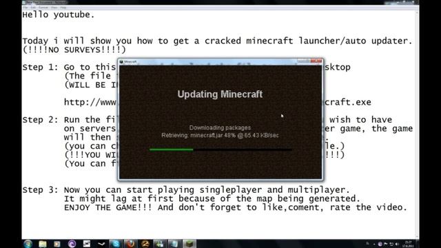 [TUTORIAL] FREE Minecraft(!!works for 1.0.0!!) cracked multiplayer and singleplayer + download link смотреть онлайн