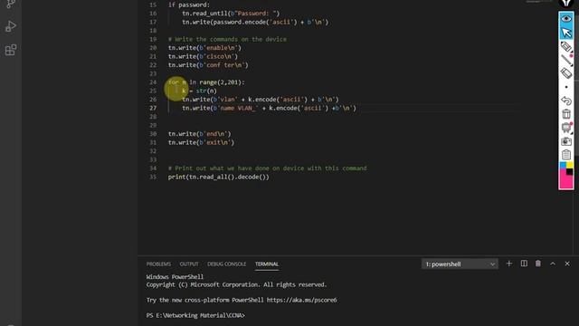 Python for Network Engineer |Create 200 Vlan on Switch with Python Script Part 4 | Video 22