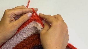 ВЯЖЕМ СПИЦАМИ "Бабушкин квадрат"/Утилизация остатков пряжи/Мастер Класс по вязанию свитера Бохо