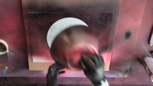 To the Moon and Back - Custom Valentines Day Spray Paint Art by TomWellyWells - Step by Step
