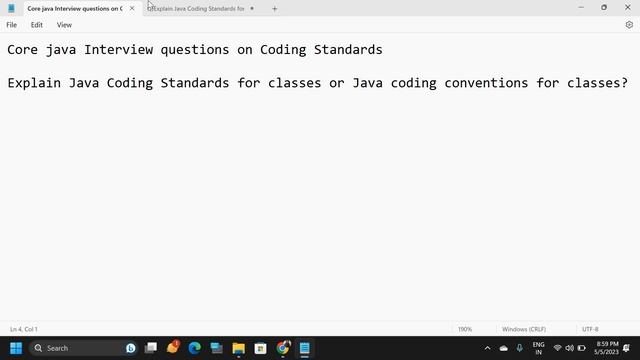What Is Java Coding Standards for classes or Java coding conventions for classes? смотреть онлайн