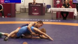 Чемпионат Европы 2023 по вольной борьбе U15 - FS 41 kg, 1/8 Финала. Сарыглар Чингис - Кielt I (Pol)