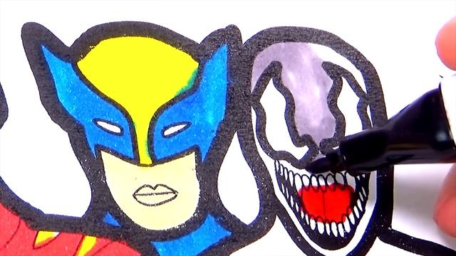 Раскраски супергероев Боевых бригад Мстителей человек паук железный человек росомаха капитан америк смотреть онлайн