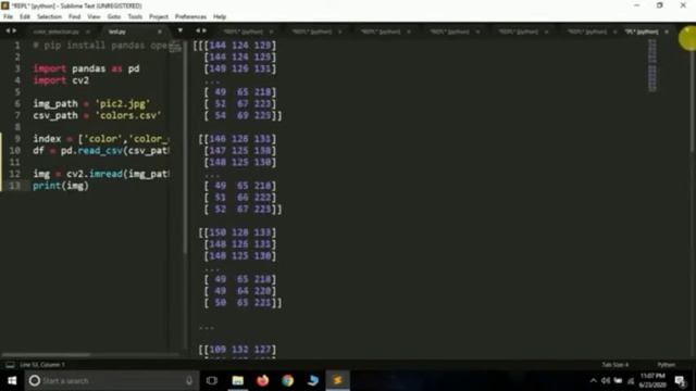 Colour detection using pandas and opencv in python смотреть онлайн