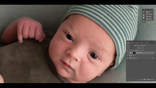 Ретушь портрета новорожденного в Photoshop