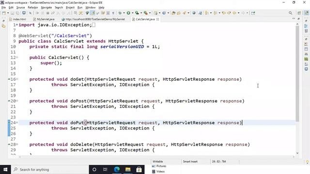 #3 Advanced Java - Servlet Methods - GET POST PUT DELETE OPTIONS