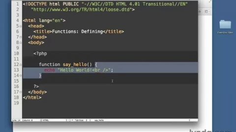048 Определение функции (Lynda.com) Изучаем php