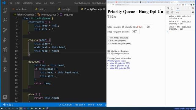 351 - JavaScript - Priority Queue using Linked List - Hàng đợi ưu tiên dùng danh sách liên kết смотреть онлайн