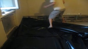 Часть№9.  Укладка гидроизоляции на пол