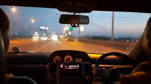 Новосибирск проездом вечером по Димитровскому мосту