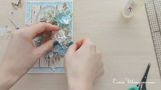 Мастер-класс нежная цветочная открытка