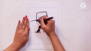 How To Draw Easy Girl With Hat Drawing For Beginners || Portrait Drawing || Girl Black Pen Art Easy