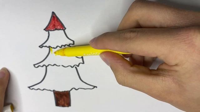 How to draw a christmas tree for kids | Как нарисовать новогоднюю елку | Rojdestvo daraxtini qanday смотреть онлайн