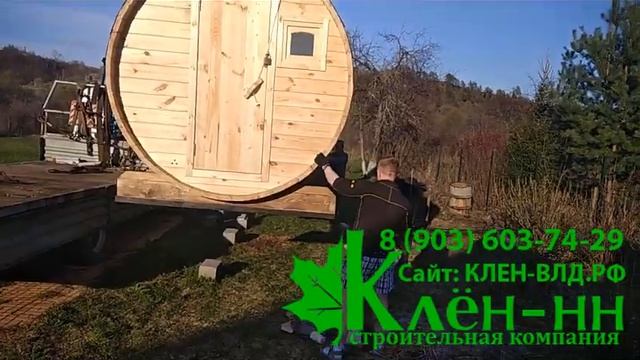Баня бочка 6 м под ключ в Вязниках