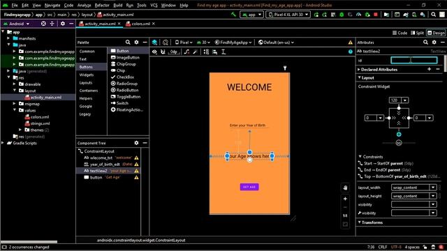 Android Find my Age App Tutorial ?  Android Tutorial | Kotlin & Android Studio