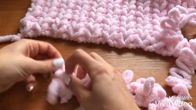 Как связать узор резинка нитками Alize Puffy смотреть онлайн