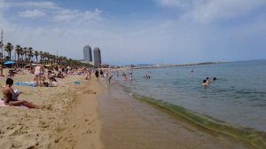 Barcelona Beach Walk, Barceloneta Beach, August 2022