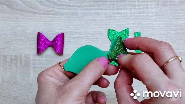 Как сделать бантик из фоамирана.