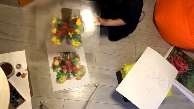 Рисуем на удалёнке. Монотипия. Букет. смотреть онлайн