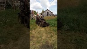 Мини трактор с куном.