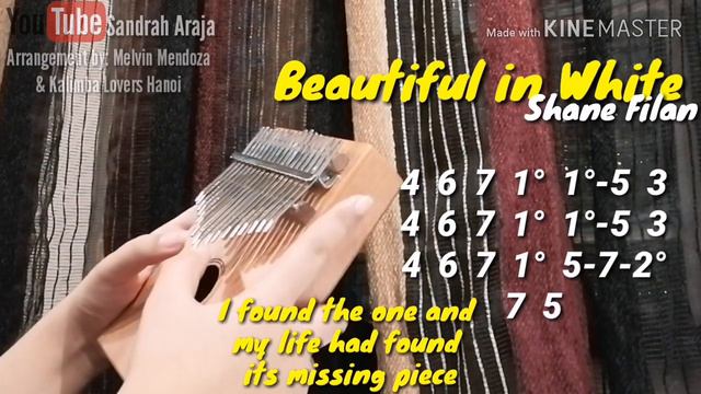 BEAUTIFUL IN WHITE - Shane Filan  KALIMBA COVER WITH NUMBERED NOTATION TABS  LYRICS