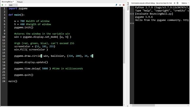 Python - Bouncing Ball Tutorial 1 (Pygame) смотреть онлайн