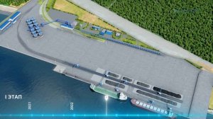 Визуализация этапов строительства многопрофильного терминала LUGAPORT в порту Усть-Луга