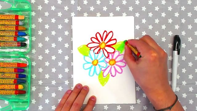 Рисуем ОТКРЫТКУ с Цветами на 8 МАРТА смотреть онлайн