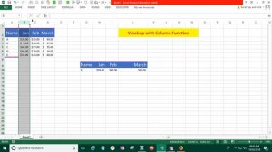 Excel Vlookup with Column Function