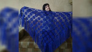 Мотив для шали крючком+небольшая болталка о кавказской пряже(crochet shawl pattern)