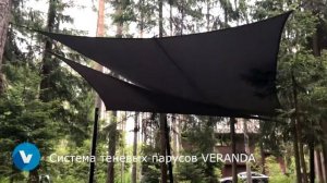 Стильный проект навеса для зоны отдыха загородом VERANDA Теневые паруса