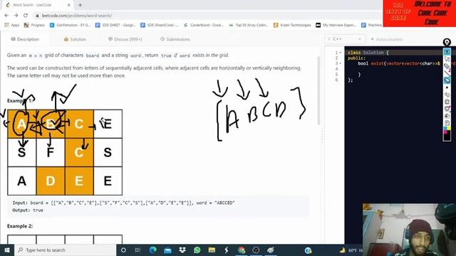 WORD SEARCH | LEETCODE | MEDIUM LEVEL PROBLEM | RECURSION PLAYLIST | FAANG