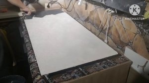 декоративное панно из обычной акриловой шпаклёвки и трафарета 2/6