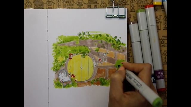 Скетчинг маркерами. Хоббитон. Рисуй легко! с Еленой Кармаковой смотреть онлайн