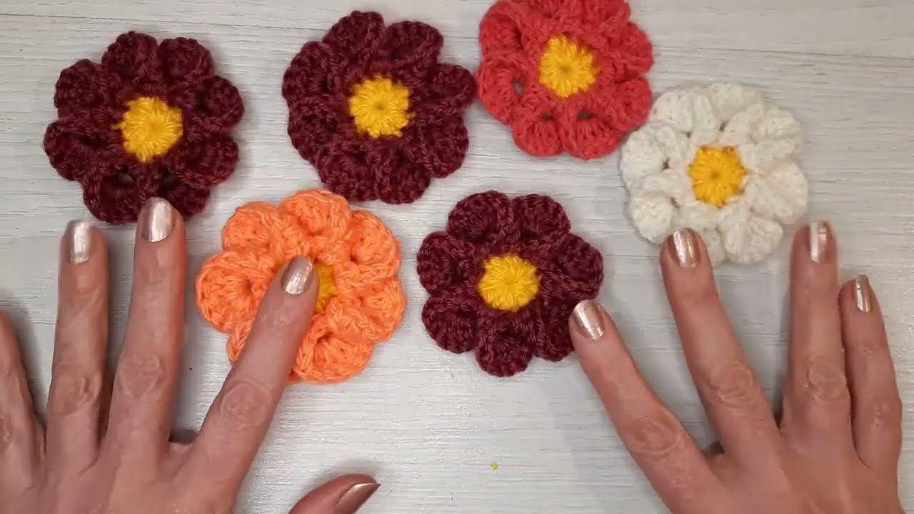 !Для начинающих! Вязаный цветок крючком. !For beginners! Crochet flower. смотреть онлайн