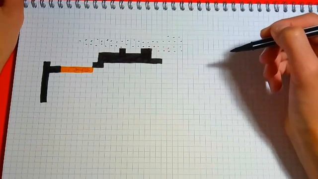 Как нарисовать снайперскую винтовку из Фортнайт по клеточкам / how to draw sniper fortnite pixel ar