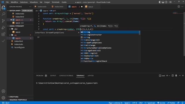 Generics - Typescript Tutorial Italiano 11