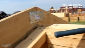 Монтаж мансардной крыши. Вынос крыши.  Каркасный дом своими руками