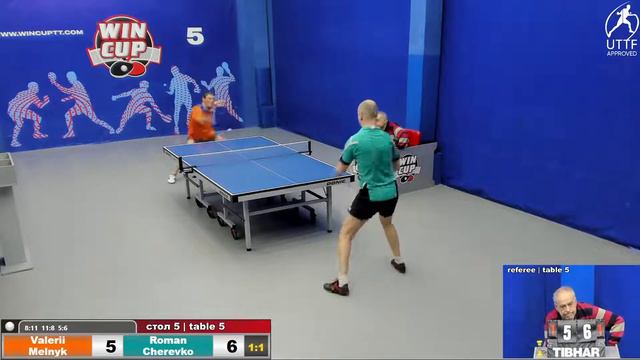 15:30 Мельник Валерий 3-2 Черевко Роман cтол 5 ЮГ-4 11.04.22 смотреть онлайн