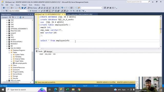 Create Table and database in SQL | Lecture 3 SQL | database,insert,update,delete,alter | Be.analyst